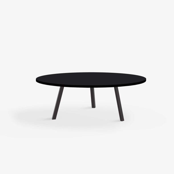 Domusnord LV Round Lounge Table  rundt sofabord med linoleum og sort kant - 90