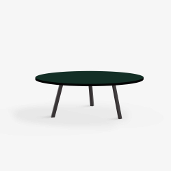 Domusnord LV Round Lounge Table  rundt sofabord med linoleum og sort kant - 90