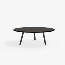 Domusnord LV Round Lounge Table  rundt sofabord med linoleum og sort kant - 90