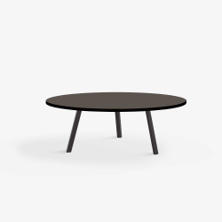 Domusnord LV Round Lounge Table  rundt sofabord med linoleum og sort kant - 90