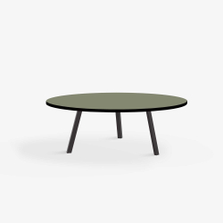 Domusnord LV Round Lounge Table  rundt sofabord med linoleum og sort kant - 90