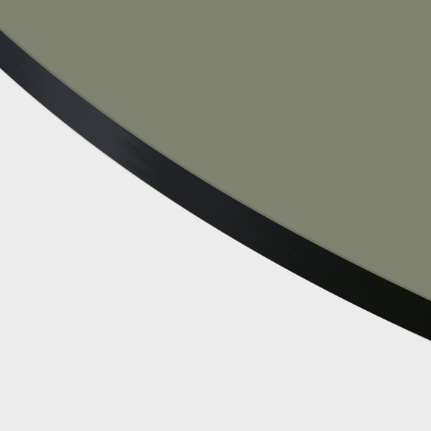 Domusnord Rund Linoleum Bordplade sort trkant 21 mm - Olive olivengrn i alle ml