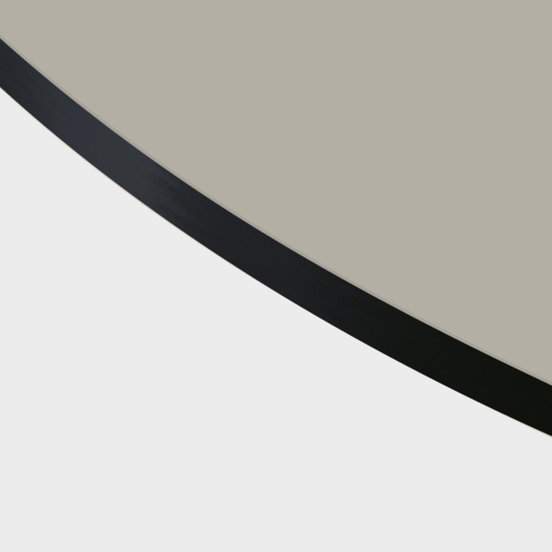 Domusnord Rund Linoleum Bordplade sort trkant 21 mm - Pebble lysegr i alle ml