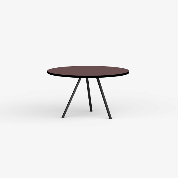 Domusnord Line View Linoleums rundt Spisebord sort kant 110 cm i 19 farver