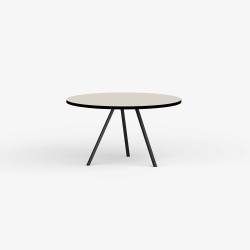 Domusnord Line View Linoleums rundt Spisebord sort kant 110 cm i 19 farver