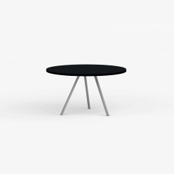 Domusnord Line View Linoleums rundt Spisebord sort kant 110 cm i 19 farver