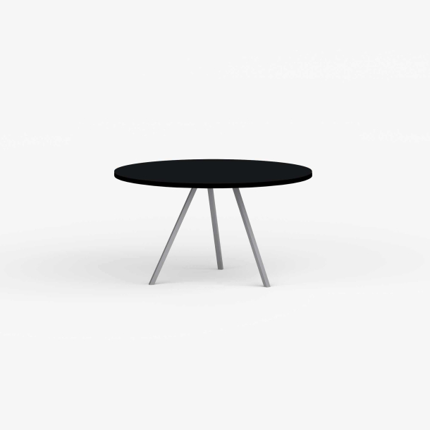 Domusnord Line View Linoleums rundt Spisebord sort kant 110 cm i 19 farver