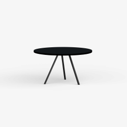 Domusnord Line View Linoleums rundt Spisebord sort kant 110 cm i 19 farver