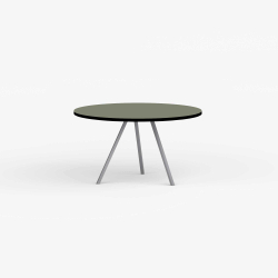 Domusnord Line View Linoleums rundt Spisebord sort kant 110 cm i 19 farver