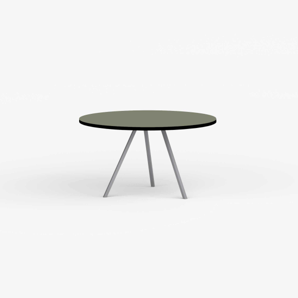 Domusnord Line View Linoleums rundt Spisebord sort kant 110 cm i 19 farver