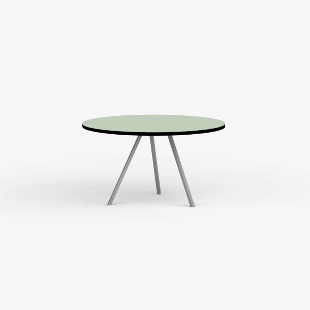 Domusnord Line View Linoleums rundt Spisebord sort kant 110 cm i 19 farver