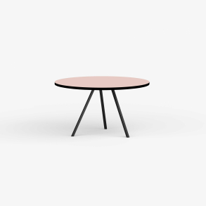 Domusnord Line View Linoleums rundt konferencebord og mdebord sort kant 120 cm i 14 farver