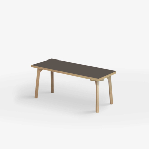 Domusnord Room zitbank met linoleum en eiken rand 110 cm - Mauve / Bruin