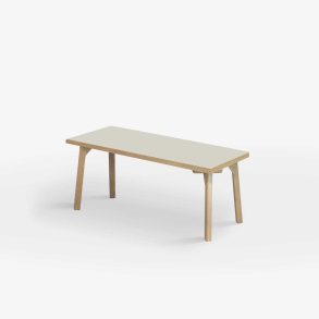 Domusnord Room zitbank met linoleum en eiken rand 110 cm - Mushroom / Beige