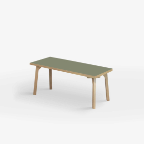 Domusnord Room zitbank met linoleum en eiken rand 110 cm - Olive / Groen