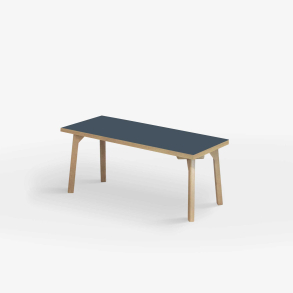 Domusnord Room zitbank met linoleum en eiken rand 110 cm - Smokey Blue / Blauw