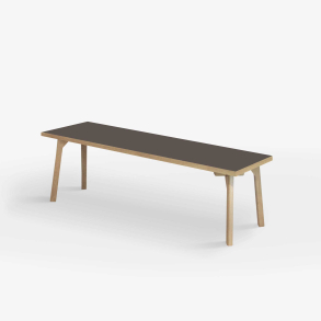 Domusnord Room zitbank met linoleum en eiken rand 150 cm - Mauve / Bruin