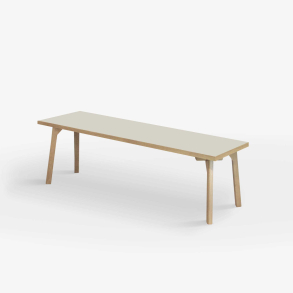 Domusnord Room zitbank met linoleum en eiken rand 150 cm - Mushroom / Beige