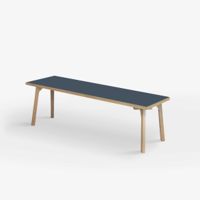Domusnord Room zitbank met linoleum en eiken rand 150 cm - Smokey Blue / Blauw
