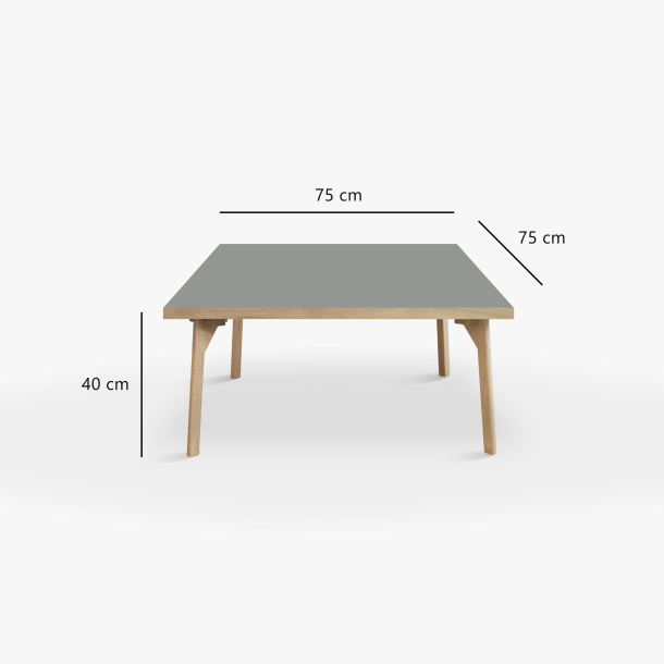 Domusnord Sofabord Room Kvadratisk Lounge Table  med linoleum og eg kant 75x75cm