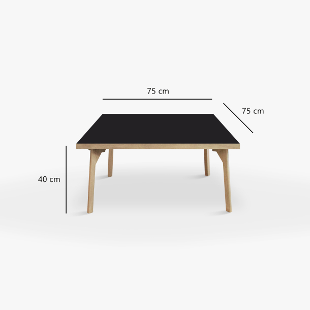 Domusnord Sofabord Room Kvadratisk Lounge Table  med linoleum og eg kant 75x75cm