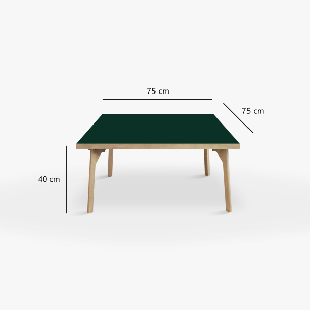 Domusnord Sofabord Room Kvadratisk Lounge Table  med linoleum og eg kant 75x75cm