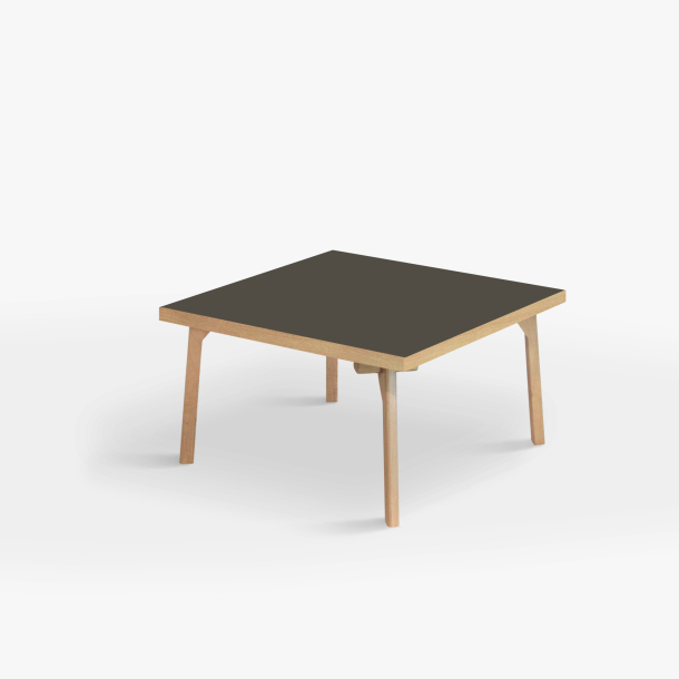 Domusnord Sofabord Room Kvadratisk Lounge Table  med linoleum og eg kant 75x75cm