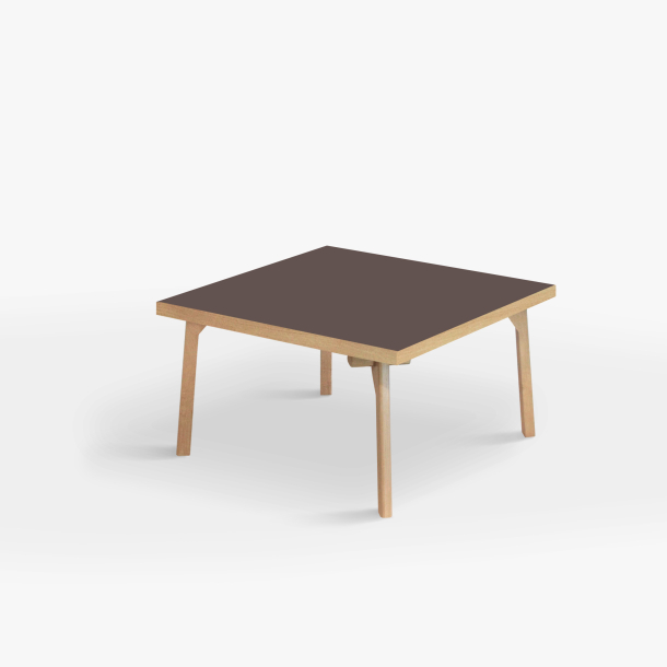 Domusnord Sofabord Room Kvadratisk Lounge Table  med linoleum og eg kant 75x75cm
