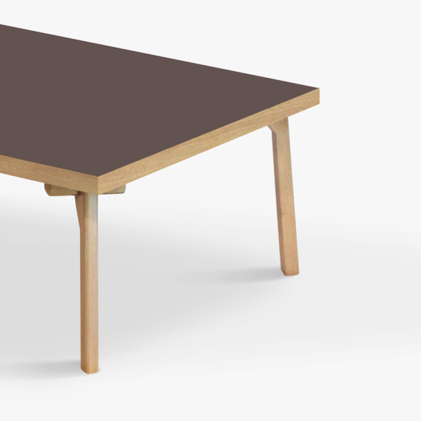 Domusnord Sofabord Room Kvadratisk Lounge Table  med linoleum og eg kant 75x75cm