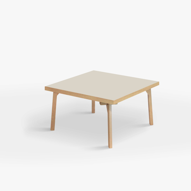 Domusnord Sofabord Room Kvadratisk Lounge Table  med linoleum og eg kant 75x75cm