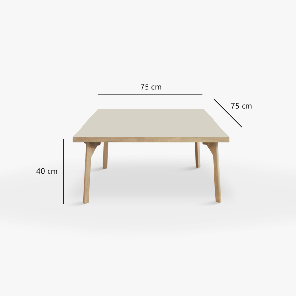 Domusnord Sofabord Room Kvadratisk Lounge Table  med linoleum og eg kant 75x75cm