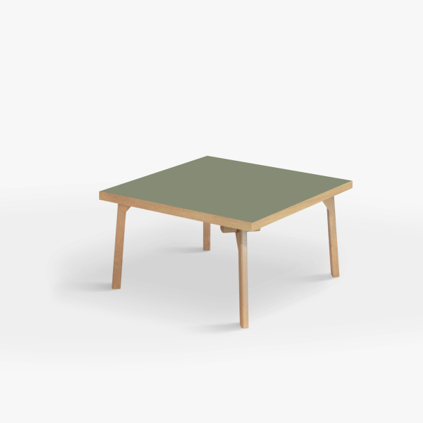 Domusnord Sofabord Room Kvadratisk Lounge Table  med linoleum og eg kant 75x75cm
