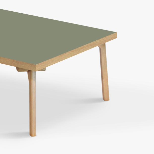 Domusnord Sofabord Room Kvadratisk Lounge Table  med linoleum og eg kant 75x75cm