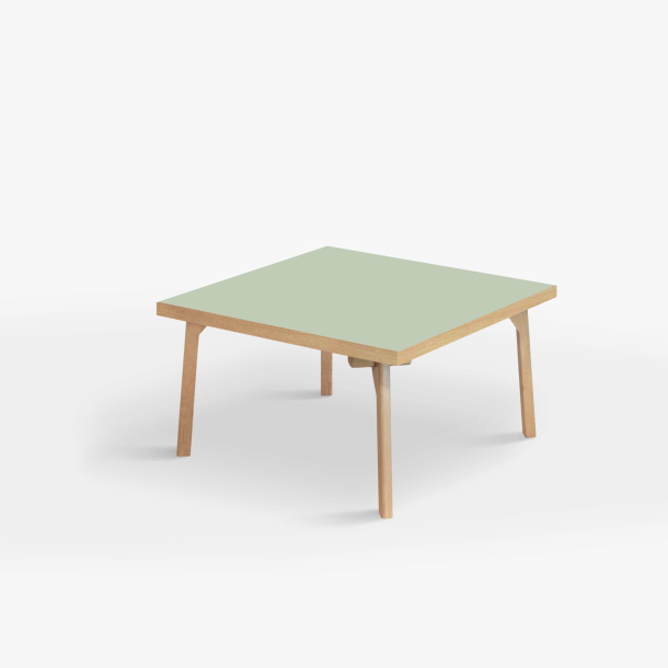 Domusnord Sofabord Room Kvadratisk Lounge Table  med linoleum og eg kant 75x75cm