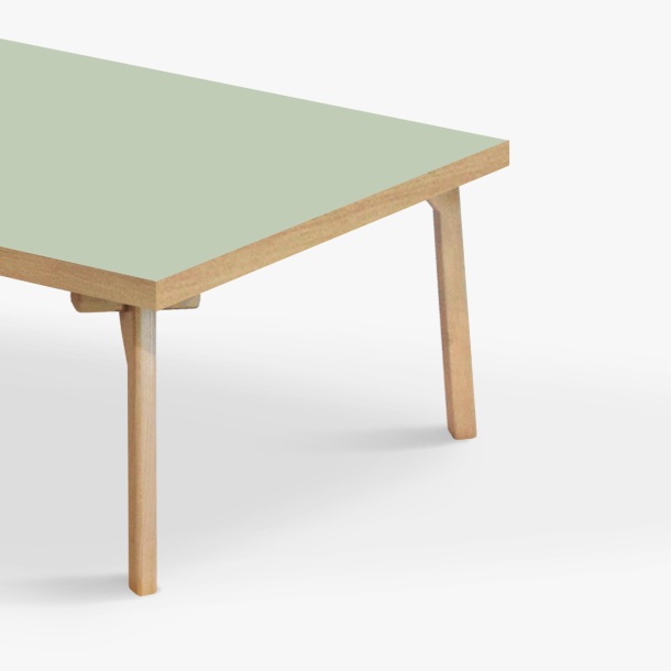 Domusnord Sofabord Room Kvadratisk Lounge Table  med linoleum og eg kant 75x75cm