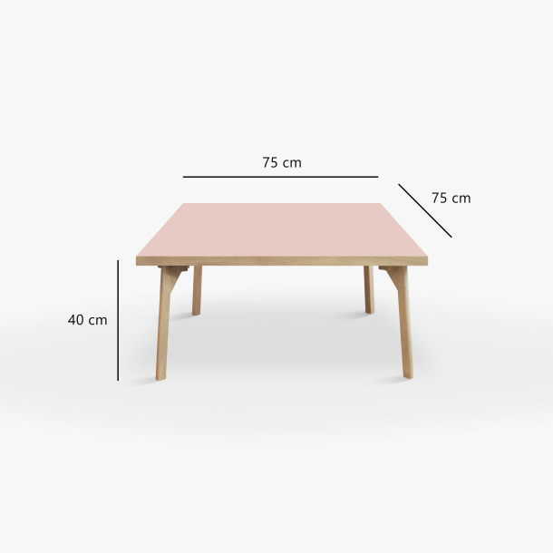 Domusnord Sofabord Room Kvadratisk Lounge Table  med linoleum og eg kant 75x75cm