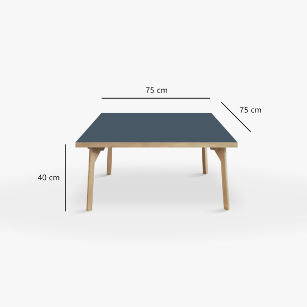 Domusnord Sofabord Room Kvadratisk Lounge Table  med linoleum og eg kant 75x75cm