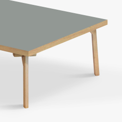 Domusnord Sofabord Room Kvadratisk Lounge Table  med linoleum og eg kant 90x90cm