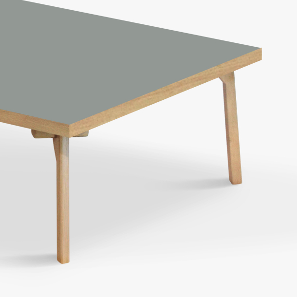 Domusnord Sofabord Room Kvadratisk Lounge Table  med linoleum og eg kant 90x90cm