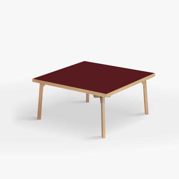 Domusnord Sofabord Room Kvadratisk Lounge Table  med linoleum og eg kant 90x90cm