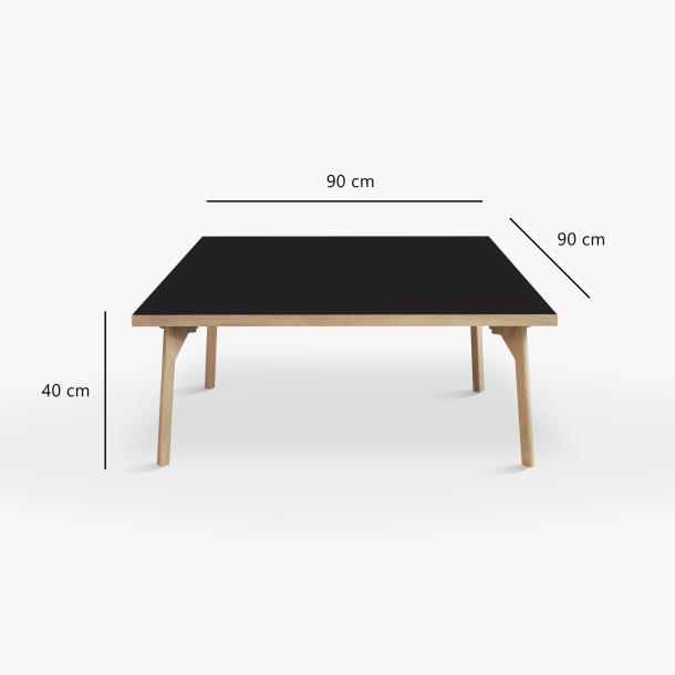 Domusnord Sofabord Room Kvadratisk Lounge Table  med linoleum og eg kant 90x90cm