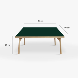 Domusnord Sofabord Room Kvadratisk Lounge Table  med linoleum og eg kant 90x90cm