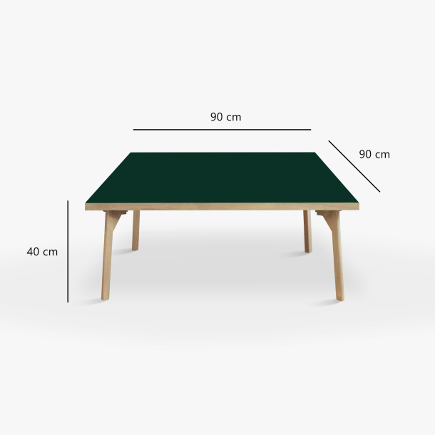 Domusnord Sofabord Room Kvadratisk Lounge Table  med linoleum og eg kant 90x90cm