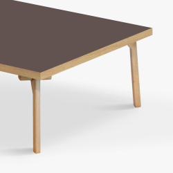 Domusnord Sofabord Room Kvadratisk Lounge Table  med linoleum og eg kant 90x90cm