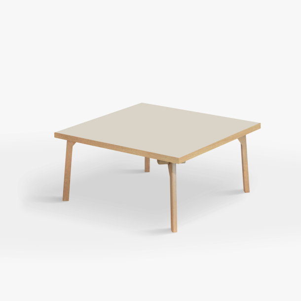 Domusnord Sofabord Room Kvadratisk Lounge Table  med linoleum og eg kant 90x90cm