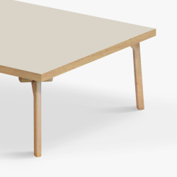 Domusnord Sofabord Room Kvadratisk Lounge Table  med linoleum og eg kant 90x90cm