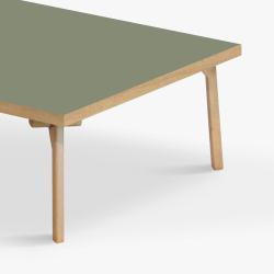 Domusnord Sofabord Room Kvadratisk Lounge Table  med linoleum og eg kant 90x90cm