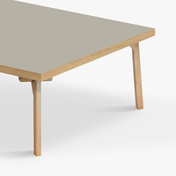 Domusnord Sofabord Room Kvadratisk Lounge Table  med linoleum og eg kant 90x90cm