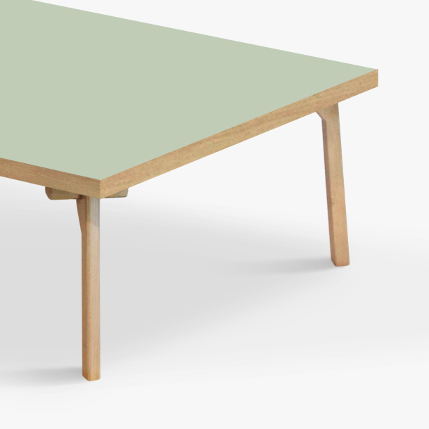 Domusnord Sofabord Room Kvadratisk Lounge Table  med linoleum og eg kant 90x90cm