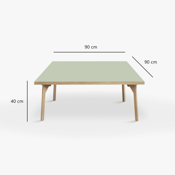 Domusnord Sofabord Room Kvadratisk Lounge Table  med linoleum og eg kant 90x90cm